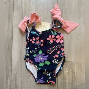NWT TBBC Black Buckhead Botanicals Edisto Beach One-Piece Bathing Suit girl 0-6M